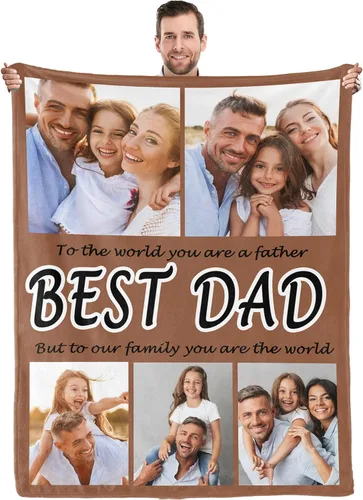 Miniatura 9 de Youltar Regalos para papá, manta personalizada con foto, regalos personalizados para el Día del Padre, regalos de cumpleaños para papá de parte