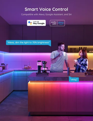 Miniatura 4 de Govee Tira de luces LED RGBIC de 100 pies, luces LED inteligentes que funcionan con Alexa y Google Assistant, luces LED para dormitorio, control