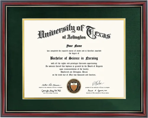 Miniatura 30 de GraduationMall Marco de diploma de certificado de 8.5 x 11, madera maciza y vidrio templado, acabado negro con ribete dorado