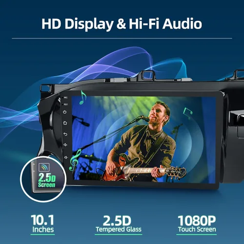 Miniatura 5 de [2 GB+64 GB] Radio de coche para Toyota Hilux 2015-2020, pantalla táctil de 10.1 pulgadas estéreo de coche con sistema Android 13, Carplay y Android