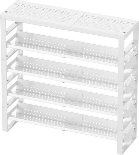Miniatura 11 de Jojocross Organizador de cocina ampliable, apilable y ajustable, estantes de almacenamiento de despensa de metal, estante de varios niveles
