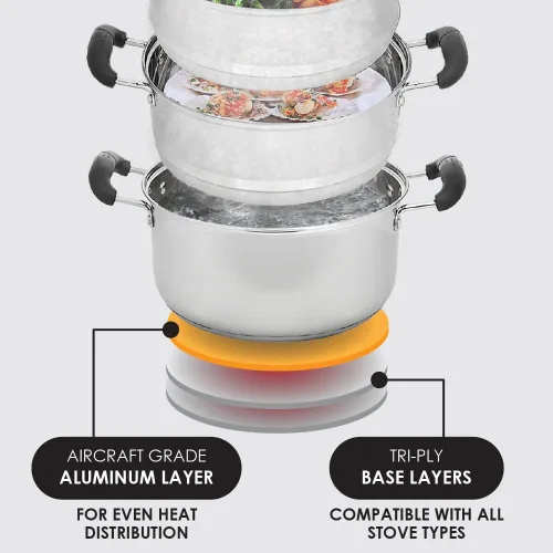 Miniatura 5 de CONCORD - Utensilios de cocina de acero inoxidable de 3 niveles, 9.4 in (compatible con inducción)