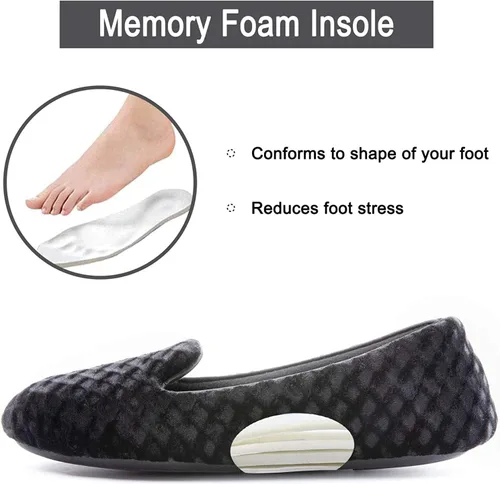 Miniatura 4 de RockDove Pantuflas de espuma viscoelástica de terciopelo para mujer