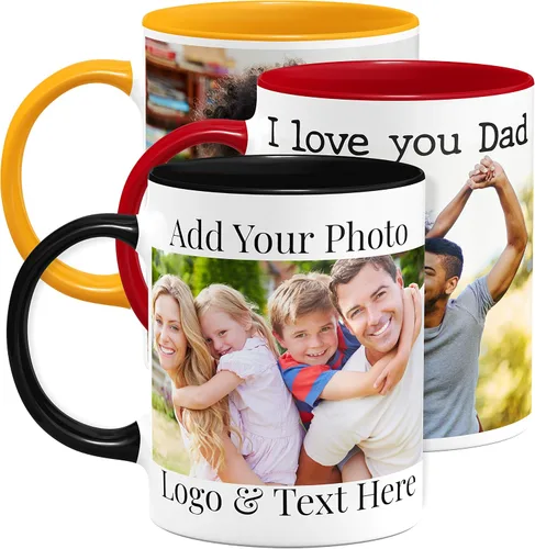 Miniatura 20 de Tazas de café con foto personalizada, 15 oz. con imagen, texto, nombre en tazas de café, regalos personalizados, taza personalizada de cerámica
