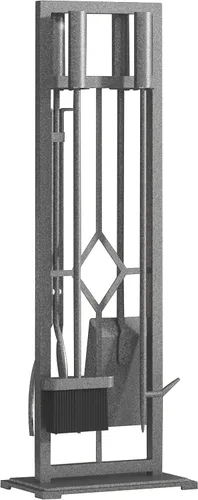 Miniatura 8 de Fire Beauty Juego de 5 herramientas para chimenea de hierro forjado, soporte para poker (bronce antiguo)