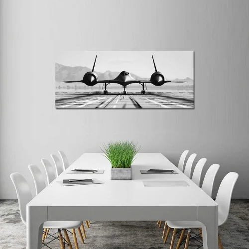 Miniatura 3 de KLVOS Arte de pared en blanco y negro, gran avión, impresión sobre lienzo para habitación de niños, decoración del hogar y la oficina, obra de arte