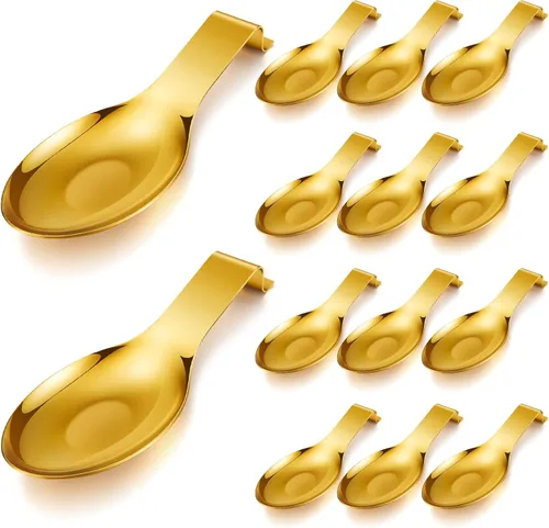 Miniatura 9 de Nuanchu 6 piezas de soporte de cuchara de acero inoxidable, espátula, cucharón para estufa, resistente, soporte de espátula para encimera, apto