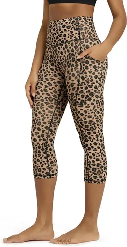 Miniatura 145 de ODODOS - Leggings capri de cintura alta para mujer con bolsillos, control de abdomen, no se transparentan, para entrenamiento atlético, running