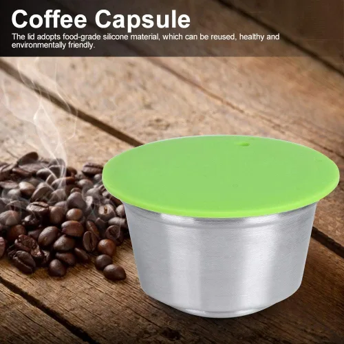Miniatura 2 de Cápsula de café, cápsula de café reutilizable de acero inoxidable, cápsulas de filtro de café, accesorios para cafetera (verde)