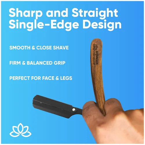 Miniatura 4 de MANGO DE MADERA - RAZOR NEGRO Y CUCHILLAS DERBY NEGRAS