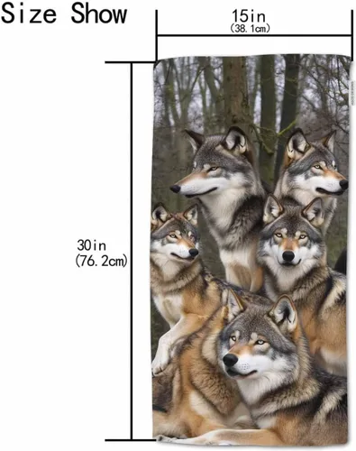 Miniatura 2 de HGOD DESIGNS Toallas de mano de lobo, diseño de animales salvajes, toalla de mano suave para baño, cocina, yoga, gimnasio, toallas decorativas de 15