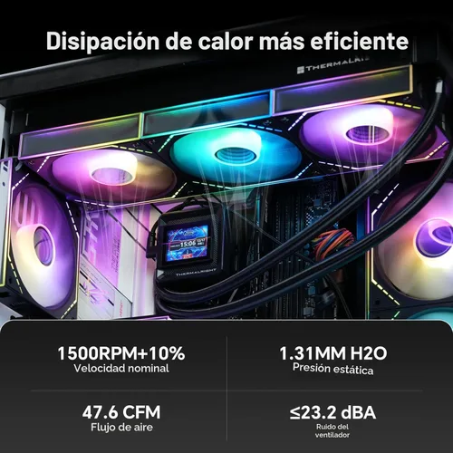 Miniatura 4 de Thermalright TL-M12QR-S X3 - Ventiladores de carcasa de PC inversa de 4.724 in, ventiladores PWM ARGB, refrigeración silenciosa de 1500 RPM, cadena