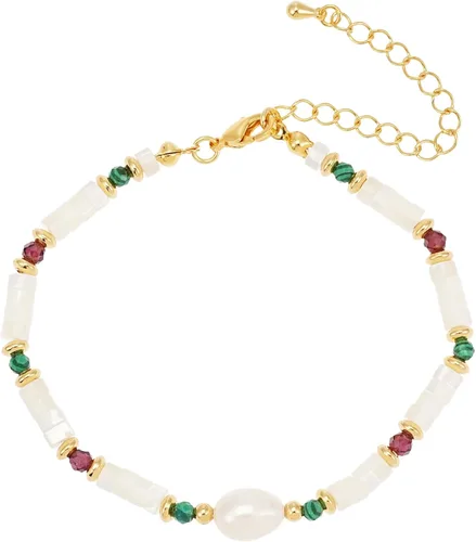 Miniatura 13 de SIXFOX Dainty Link Charm Bracelet For Women Trendy Pearl Beaded Bracelet With Natural Adjustable Statement Bracelet Jewelry Gifts for Bridesmaid
