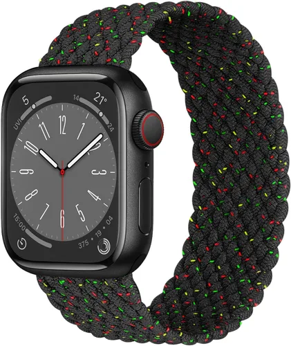 Miniatura 29 de Correa trenzada Solo Loop para Apple Watch de 40 mm, 42 mm, 41 mm, 38 mm, 44 mm, 46 mm, 45 mm Ultra/3 2 49 mm para hombres/mujeres, correa de nylon