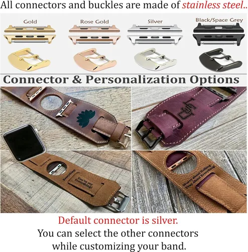 Miniatura 6 de HARDISTON Brazalete de reloj compatible con Apple 41mm para hombres y mujeres, hecho a mano de cuero genuino, compatible con iWatch Series 11 10 9 8