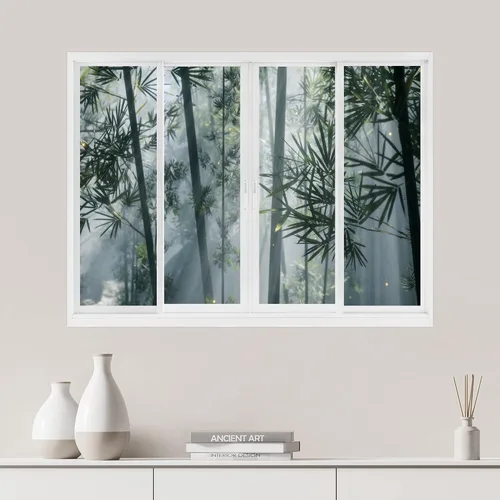 Miniatura 19 de SIGNWIN Adhesivo mural removible para pared, atardecer cielo naranja, otoño, bosque, árbol, paisaje, naturaleza, arte fino, rústico, paisaje