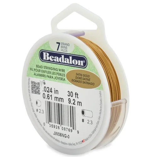 Miniatura 10 de Beadalon Alambre de cuentas de acero inoxidable de 7 hebras, alambre flexible y duradero para hacer joyas, ideal para collares y pulseras, Dorado