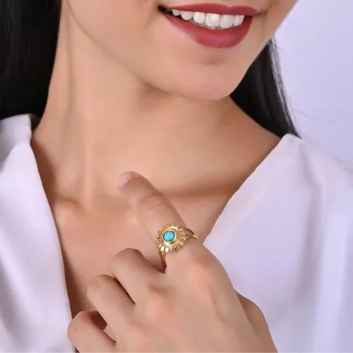 Miniatura 35 de Gempires - Anillos de piedra natural para mujer, ligeros, de cristal, hechos a mano, hipoalergénicos, chapados en oro, para uso diario, regalos
