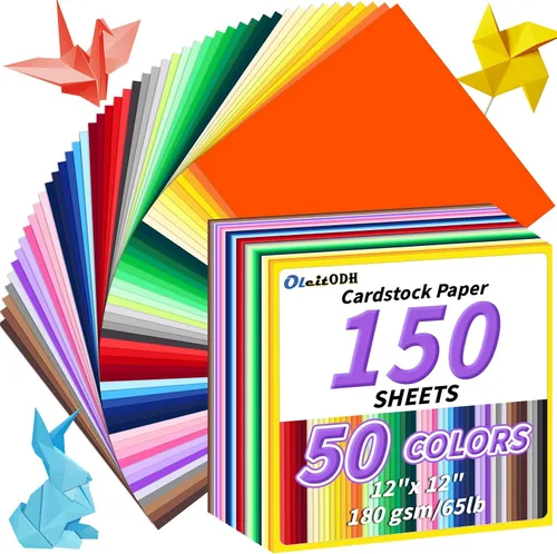 Miniatura 9 de Papel Cartulina de 50 Colores a Granel 12" x 12", 150 Hojas 250gsm/92 lb 50