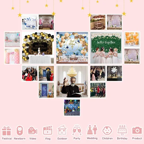 Miniatura 6 de Telón de fondo del cielo de 5x3 pies Puerta del cielo Puerta del paraíso Fondo fotográfico para niños, alfombra de baby shower, pancarta