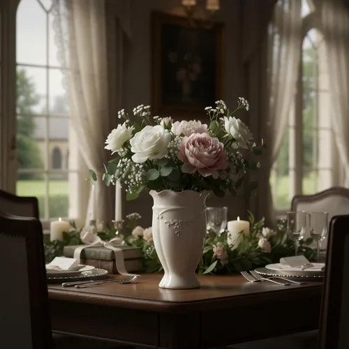 Miniatura 4 de hjn Jarrón de cerámica blanca – Florero francés para decoración de flores/decoración del hogar/cocina/mesa/sala/estante/repisa/oficina-altura 6.8