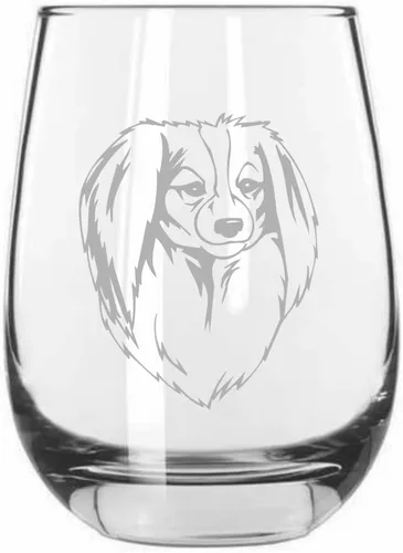 Miniatura 153 de Sakhalin Husky Dog - Copa de vino grabada personalizada de 15.25 onzas sin tallo