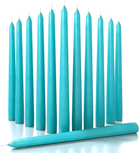 Miniatura 52 de CANDWAX Paquete de 12 velas cónicas rojas – Velas rectas sin goteo de combustión lenta sin perfume de 12 pulgadas – Ideal para mesa de comedor – Rojo