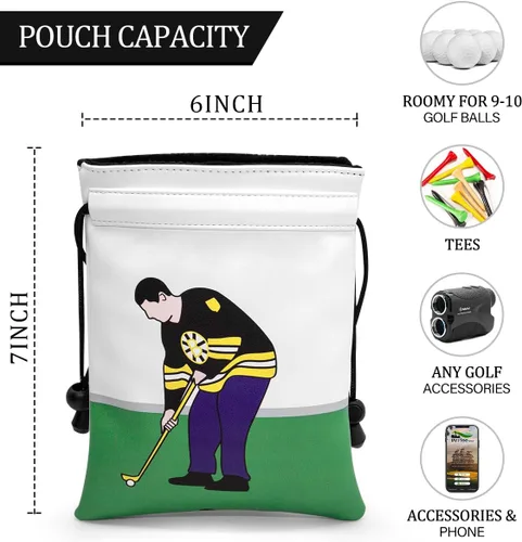 Miniatura 3 de montela golf Bolsa para objetos de valor, Bolsa para bolsa de golf con cordones Bolsa para tees de golf de cuero Bolsas para tees de golf