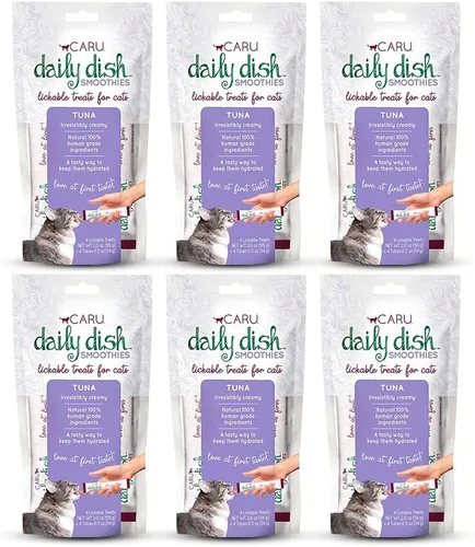 Miniatura 13 de Caru - Batidos diarios para platos - Golosinas de atún para gatos o alimentos para mascotas - Tubos de 0.5 onzas - 4 tubos por paquete - Paquete