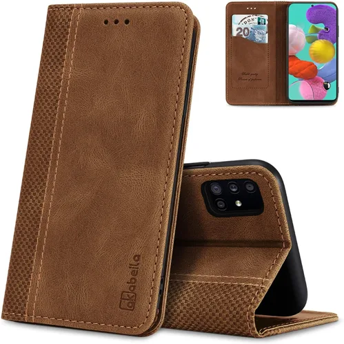Miniatura 77 de AKABEILA Para Samsung A5 2017 Cartera Funda de Tarjeta de Crédito Titular Cierre Magnético Kickstand PU Cuero A Prueba de Golpes Flip Folio Libro