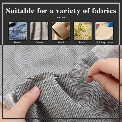 Miniatura 4 de Paquete de 20 agujas de coser largas, agujas largas para manualidades, agujas de costura de ojos grandes, agujas de muñeca de 6.8 pulgadas/6.9 in