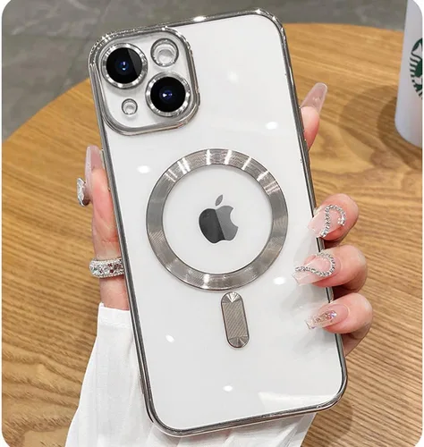 Miniatura 24 de Funda magnética para iPhone 12 Pro Max transparente compatible con MagSafe Funda protectora de lente de cámara integrada para iPhone 12 Pro Max