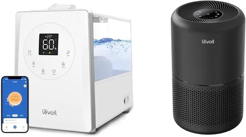LEVOIT LV600S Humidificadores inteligentes de niebla cálida y fría para el hogar, dormitorio, habitación grande y purificador de aire para alergias