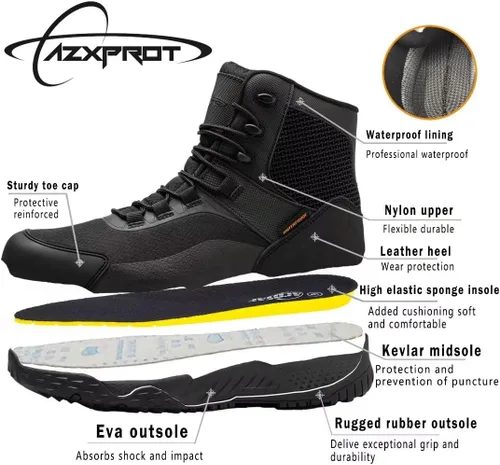 Miniatura 4 de Botas tácticas para hombres, botas de combate de punta suave de 6 pulgadas, impermeables y antideslizantes, botas de desierto para exteriores