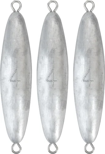 Miniatura 10 de BLUEWING Torpedo Plomada de Alambre Peso de Pesca para Agua Salada Plomo Bala Anillo Doble 2oz-48oz