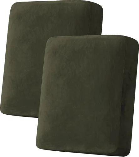 Miniatura 53 de H.VERSAILTEX - Funda de terciopelo elástica y afelpada para protección de cojines de sofá biplaza, silla o sofá, 2 piezas, tamaño grande, color gris