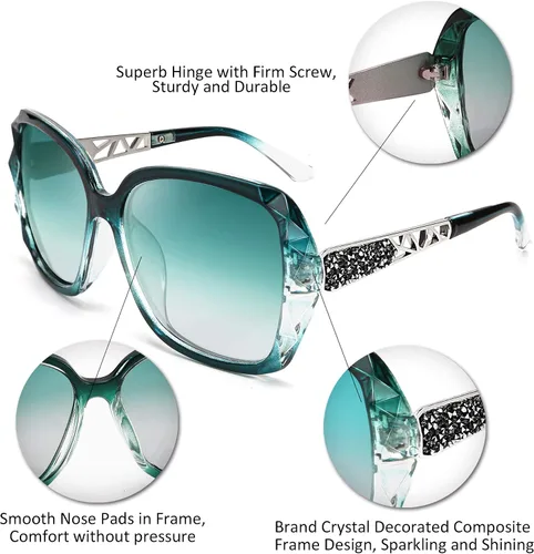 Miniatura 5 de FEISEDY - gafas de sol polarizadas para mujer, marco compuesto brillante B2289