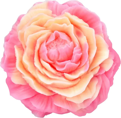 Miniatura 5 de Paquete de 2 moldes para jabón y velas de flores de peonía - Moldes 3D de silicona para dulces y decoración del hogar - Moldes para fundición