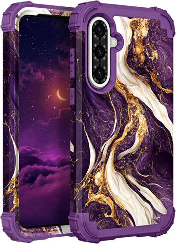 Miniatura 112 de Hocase Funda para Galaxy A37 5G, protección resistente a prueba de golpes, parachoques de goma de silicona suave+funda protectora híbrida