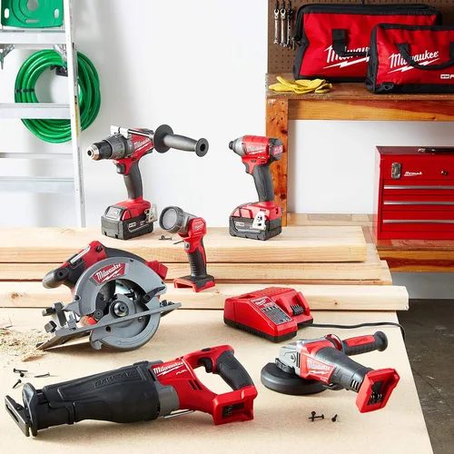 Miniatura 10 de Milwaukee 2896-26 M18 Fuel Kit combinado inalámbrico sin escobillas de iones de litio de 18 voltios (6 herramientas) con (2) baterías de 5.0 Ah, (1)