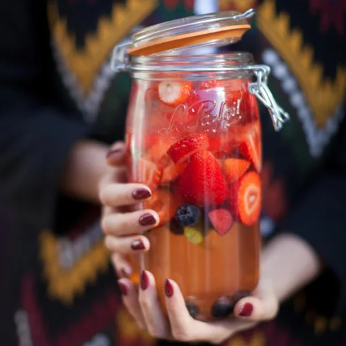 Miniatura 2 de Le Parfait Super Jar, frasco de conservación francés de 1.5L con cuerpo redondo, boca ancha, frasco transparente (32oz/cuarto y medio, 1 paquete)