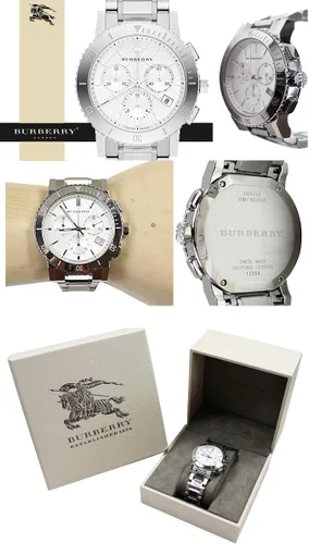 Miniatura 3 de Burberry City Acero Inoxidable Cronógrafo Plata Dial Mujer reloj de cuarzo analógico bu9700