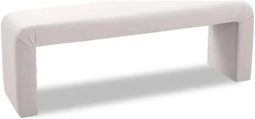Miniatura 13 de Meridian Furniture Colección minimalista moderna Banco tapizado de terciopelo contemporáneo, 53 pulgadas de ancho x 14.75 pulgadas de profundidad