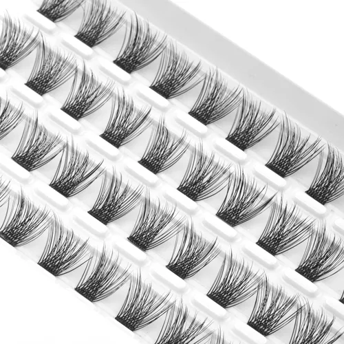 Miniatura 2 de Extensión de pestañas para bricolaje, pestañas individuales, efecto 3D, reutilizable, 40 racimos de pestañas individuales, rizo C, esponjosas