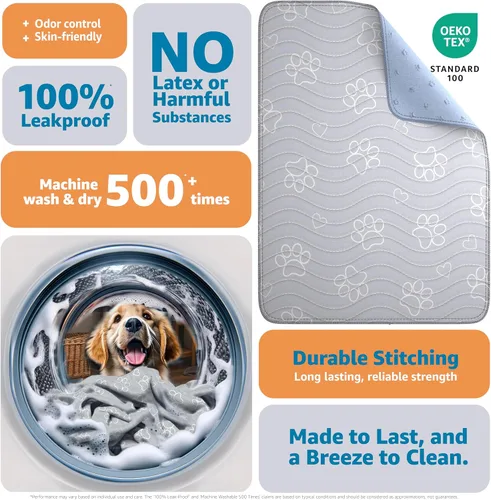 Miniatura 5 de IMPROVIA® Tapete impermeable extragrande para perros - Protector de piso lavable jumbo para parque de juegos, almohadilla antideslizante