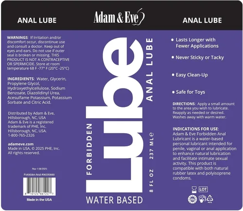 Miniatura 6 de Adam & Eve Lubricante anal, lubricante prohibido a base de agua y gel lubricante personal para privacidad y juguetes, fórmula gruesa de larga