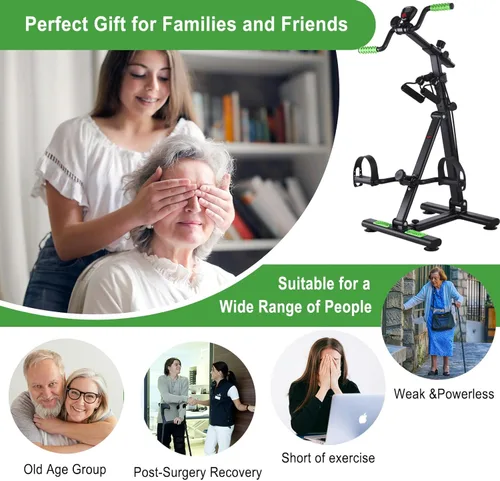 Miniatura 6 de Pedal Exerciser Bike for Seniors, Arm Leg Hand and Knee Elderly Exercise Equipment, Sitting Home Exercise Machine for Total Body, Upper and Lower