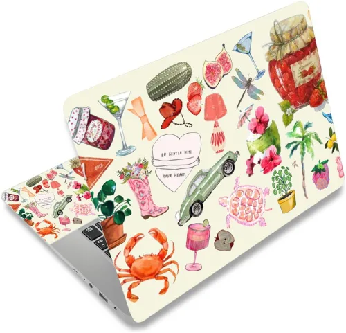 Miniatura 27 de Adhesivo para laptop de 12.1-15.6 pulgadas, calcomanía reutilizable universal de vinilo para laptop, protector de arte impermeable en color panal