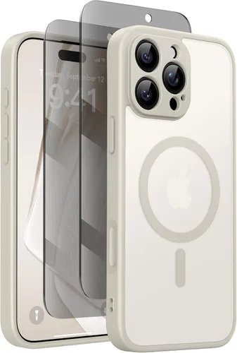 Miniatura 29 de GolbinBox Funda magnética para iPhone 15 Pro, compatible con MagSafe, protección completa de la cámara, protector de pantalla de privacidad