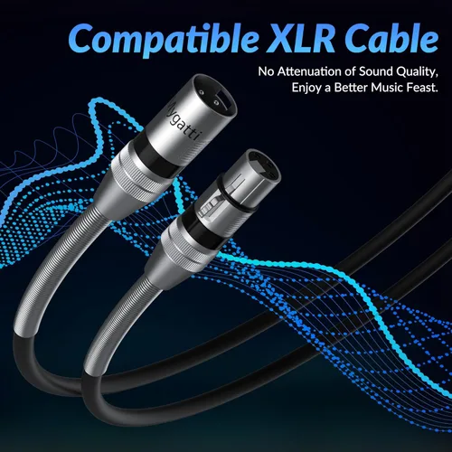 Miniatura 5 de Paquete de 4 cables de iluminación de escenario DMX de 25 pies, cable XLR de 3 pines macho a hembra, compatible con conexión de audio de micrófono